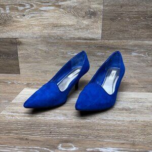 Simply Vera Vera Wang Cobalt Textile Kitten Heel Pumps Women's Size 8